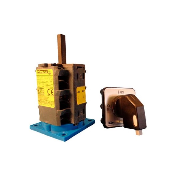 Springer Controls Co Springer Controls/MERZ, 16A, 3 polos, interruptor de desconexión, negro/gris, montaje en riel DIN, bloqueo - A104/016-SB2