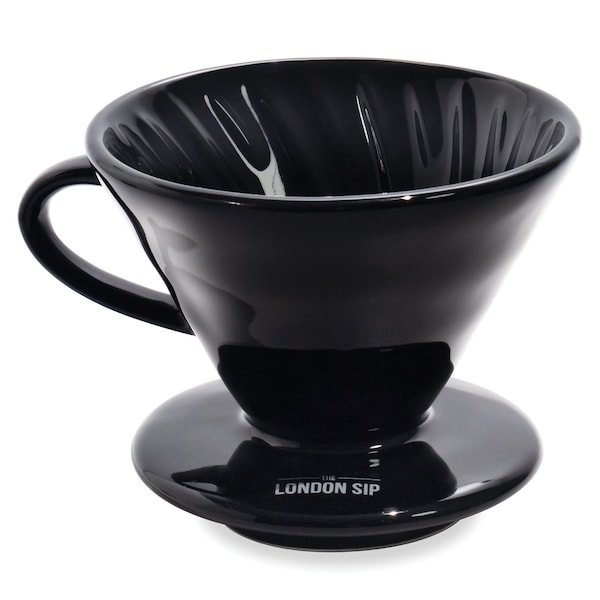 The London Sip Ceramic Coffee Dripper, Black 1 to 4 Cups - CD2-B