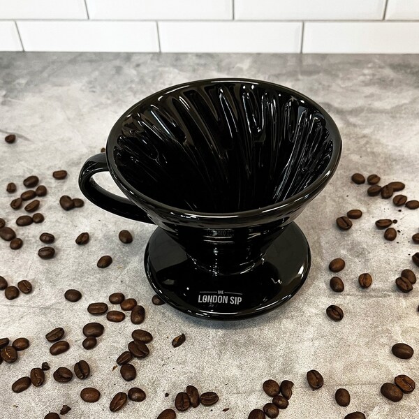 The London Sip Ceramic Coffee Dripper, Black 1 to 4 Cups - CD2-B