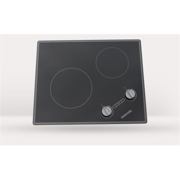 Kenyon Kenyon B41794 Glacier 2-burner Cooktop; black with analog control - 6 .5 & 8 inch 208V UL - B41794