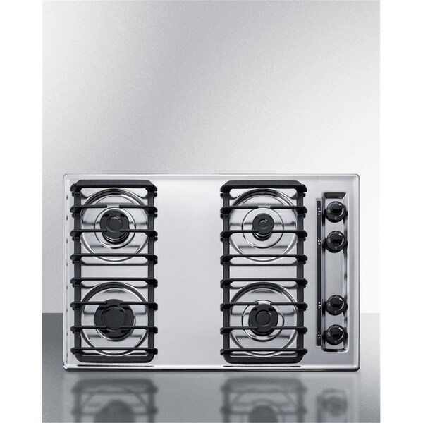 Summit Appliance 30 in. Wide 4-Burner Gas CooktopChrome - ZTL053S