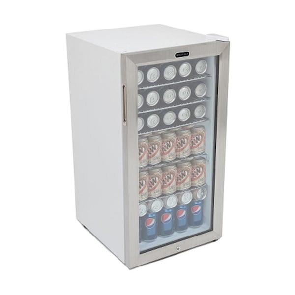 Stirling Communication Supply Whynter Beverage Refrigerator With Lock - Stainless Steel 120 Can Capacity - BR-128WS