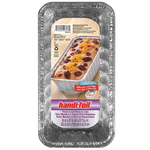 Handi-Foil Loaf Pan with Lid, 5.718 in L, 3.312 in W, Aluminum - 20398TL-10