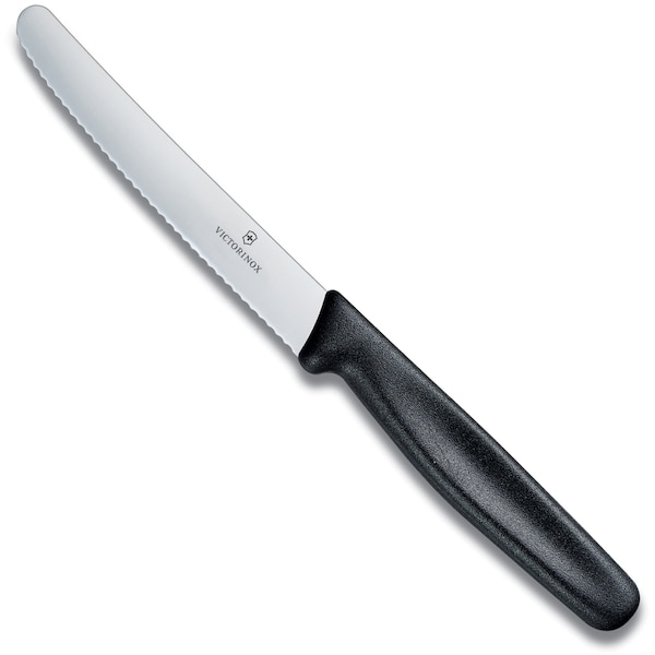 Swiss Army Brands 2023 Victorinox 40503 Kitchen Black Steak - Serrated, 40.5In Round Blade - VIC-5.0833.S