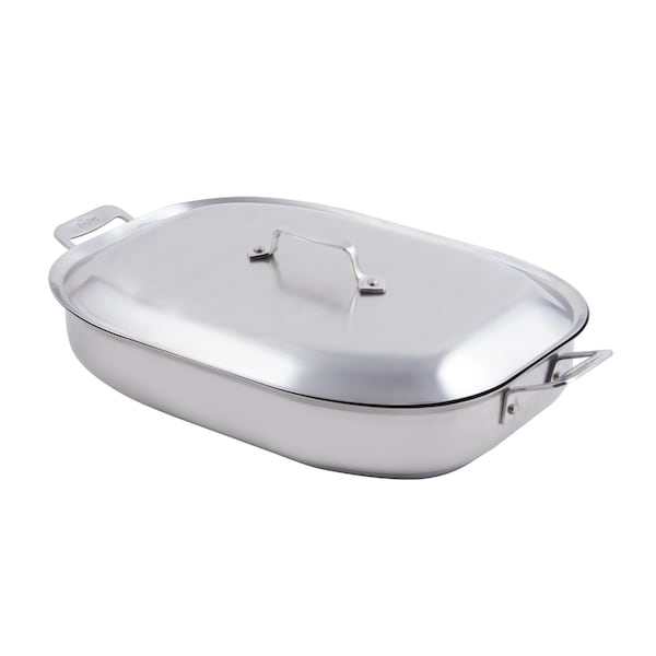 Bon Chef Cucina Oblong Pan W/Lid - Ind Btm  15-3/4" X 11-7/8" X 2 7/8" / 5 Qt - 60023CLD