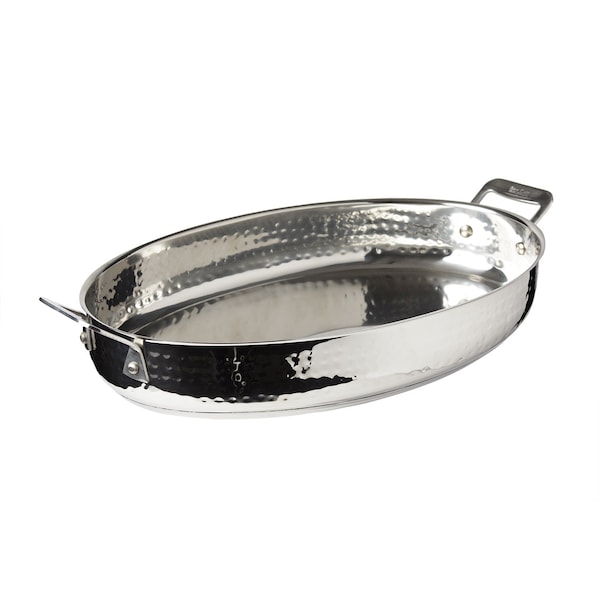 Bon Chef Cucina Oval Augratin Hmr Finsh  15 3/8" X 10" X 2 5/8"  /  4 Qt - 60018HF