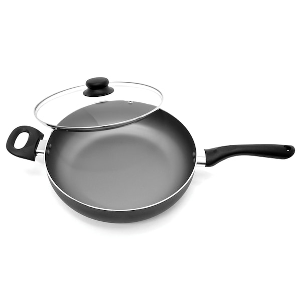 Starfrit Starbasix 11-Inch Nonstick Aluminum Deep Fry Pan with Lid - 034458-002-0000