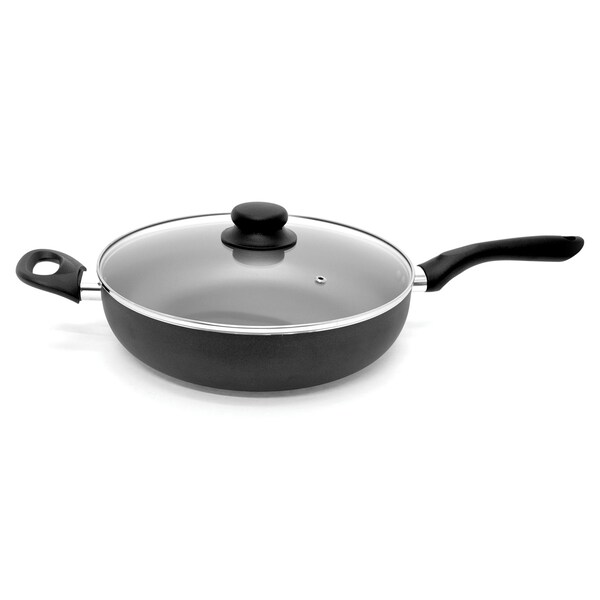 Starfrit Starbasix 11-Inch Nonstick Aluminum Deep Fry Pan with Lid - 034458-002-0000