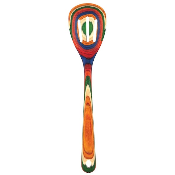 Totally Bamboo Baltique Multicolored Birch Wood Slotted Spoon - 20-9501