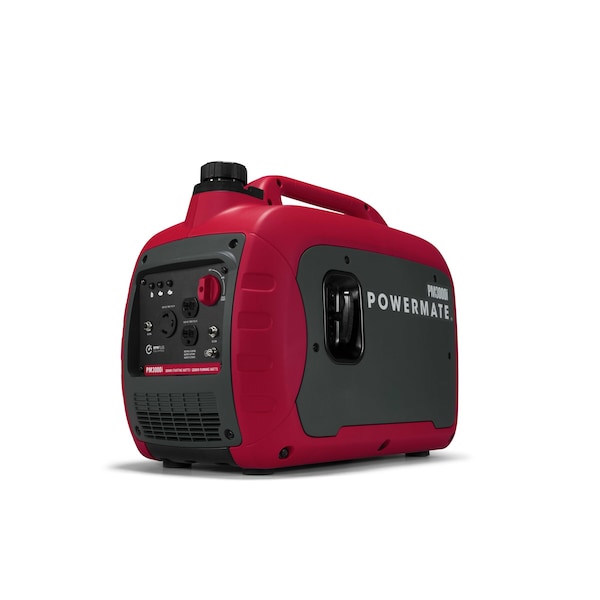 Powermate Portable and Inverter Generator, Gasoline, 2,300 W Rated, 3,000 W Surge, Recoil Start, 120V AC - P0080601