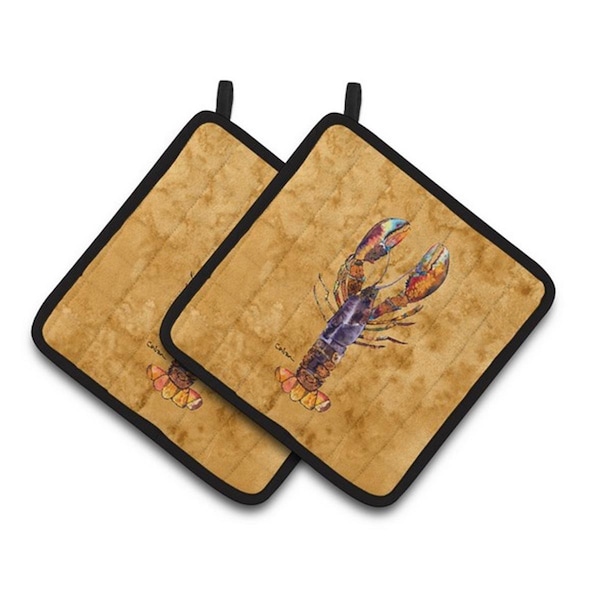 Carolines Treasures Lobster Pair of Pot Holders, 7.5 x 3 x 7.5 in. - 8716PTHD