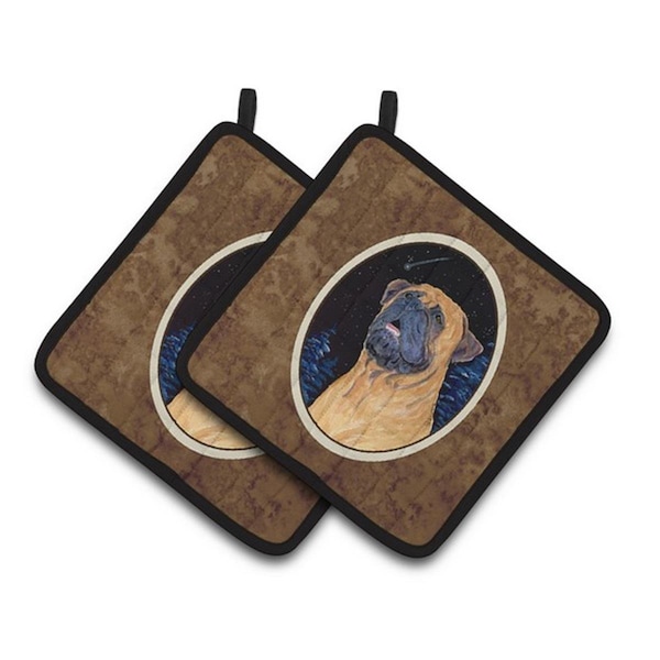 Carolines Treasures Bullmastiff Pair of Pot Holders, 7.5 x 3 x 7.5 in. - SS8672PTHD