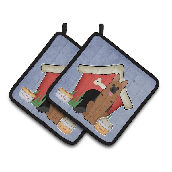 Carolines Treasures Dog House Collection German Shepherd Pair of Pot Holders - BB2821PTHD