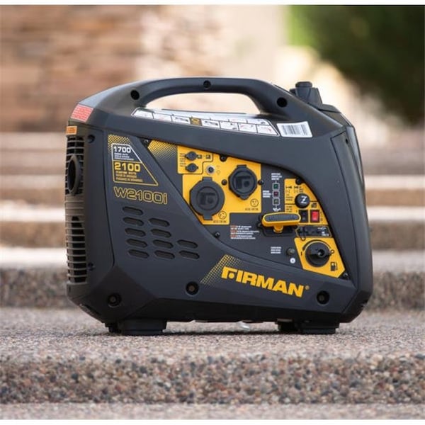 Firman Portable Generator, Gasoline, 1,700 W Rated, 2,100 W Surge, Recoil Start, 120V AC, 13.3 A - FMNW01784