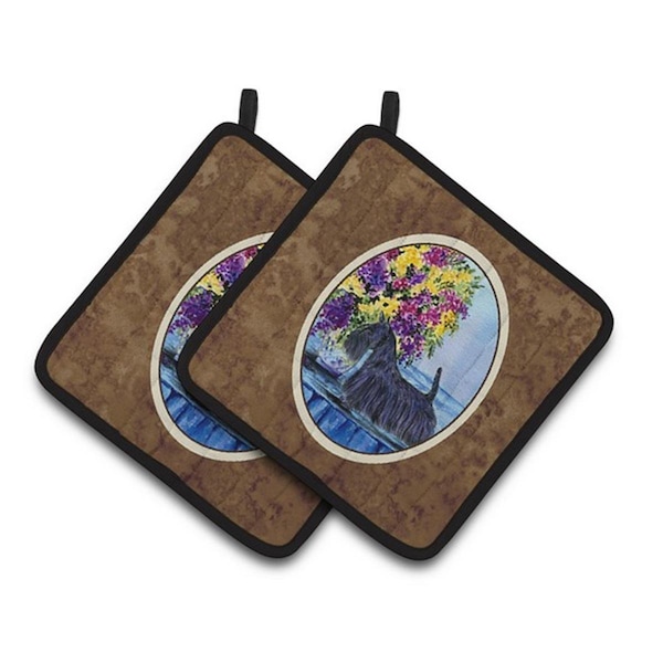 Carolines Treasures Scottish Terrier Pair of Pot Holders, 7.5 x 3 x 7.5 in. - SS8309PTHD