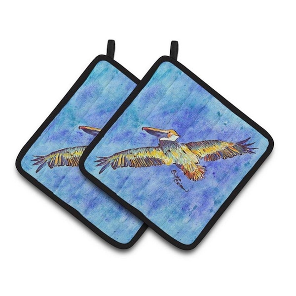 Carolines Treasures Pelican Pair of Pot Holders, 7.5 x 3 x 7.5 in. - 8377PTHD