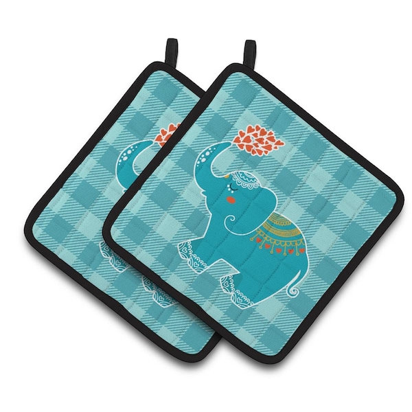 Carolines Treasures Elephant Love Pair of Pot Holders - BB6744PTHD