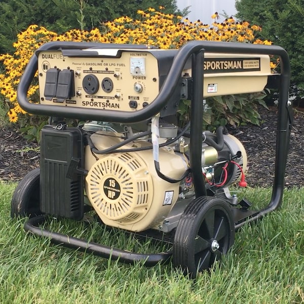 Sportsman Portable Generator, Gasoline/Liquid Propane, 6,000 W Rated, 7,000 W Surge, Electric, Recoil Start - GEN7500DF-SS
