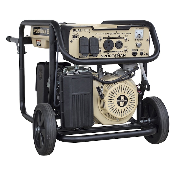 Sportsman Portable Generator, Gasoline/Liquid Propane, 6,000 W Rated, 7,000 W Surge, Electric, Recoil Start - GEN7500DF-SS