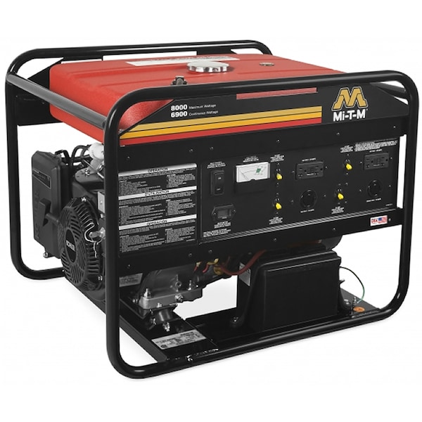 Mi-T-M Portable Generator, Gasoline, 69,000 W Rated, 8,000 W Surge, Electric Start, 120/240V AC - GEN-8000-0MKE