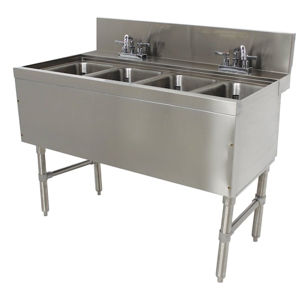 Advance Tabco Prestige Underbar Sink Unit 4-compartment 48 in.W x 25 in.D x 36 in.H - PRB-24-44C