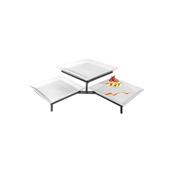 Cal Mil Plastics Cal-Mil Prestige Porcelain Square Wire Pedestal Riser 16"W x 34"D x 9"H Black - PP1600-13