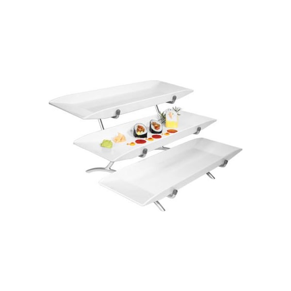 Cal Mil Plastics Cal-Mil Metal Incline 3 Tier Stand 18"W x 23"D x 12"H Black - SR1033-13