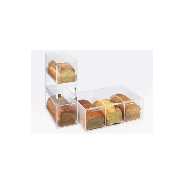 Cal Mil Plastics Cal-Mil Classic 3 Tier Bread Case 8"W x 13"D x 21"H Wood Accent - 1204-52