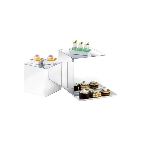 Cal Mil Plastics Cal-Mil Set of 3 Mirror Cube Risers 8", 10", 12" - MC700