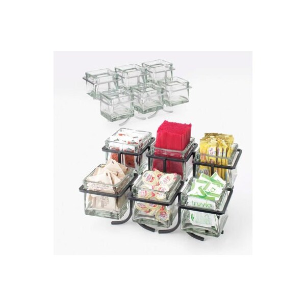 Cal Mil Plastics Cal-Mil Iron 6 Glass Jar Display 14"W x 9"D x 7"H Silver - 1809-39