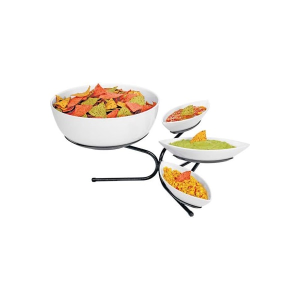 Cal Mil Plastics Cal-Mil Incline Tiered Bowl and Canoe Display 17"W x 27"D x 11"H Black - SR801-13