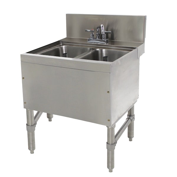 Advance Tabco Prestige Underbar Sink Unit 2-compartment 24 in.W x 25 in.D x 36 in.H - PRB-24-22C