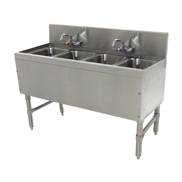 Advance Tabco Prestige Underbar Sink Unit 4-compartment 48 in.W x 20 in.D x 36 in.H - PRB-19-44C