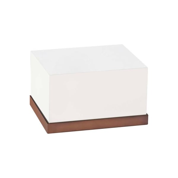 Cal Mil Plastics Cal-Mil Luxe Rectangular Riser 12" x 10" White and White and Stainless Steel - 3026-55