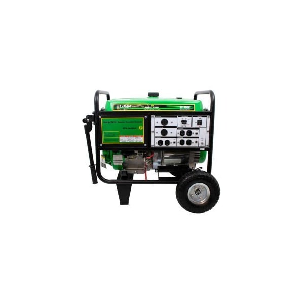 Equip Source Portable Generator, Gasoline, 7,500 W Rated, 8,100 W Surge, Electric, Recoil Start, 120/240V AC - ES8100E
