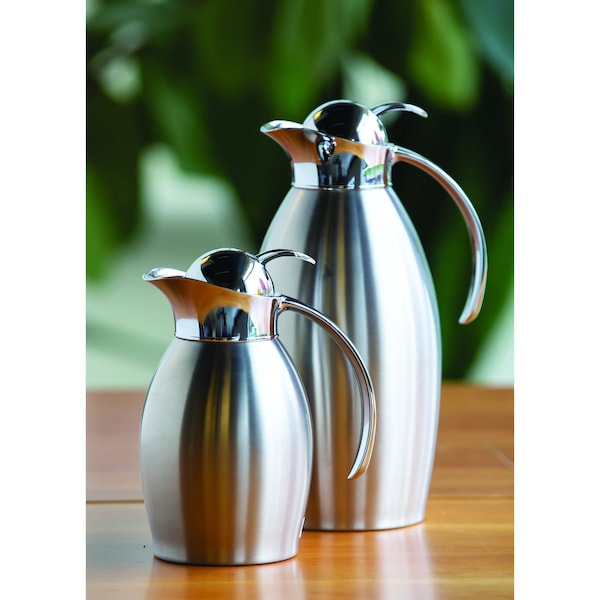Service Ideas Nicollet Push Button Stainless Vacuum Insulated Carafe, 33.8 Ounce, Polished - NIC10PSPB
