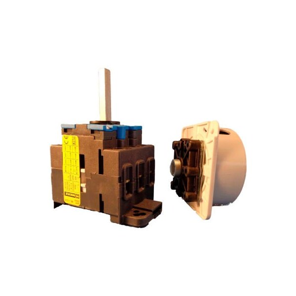 Controles Springer Co Springer Controls/MERZ, 25A, 3 polos, interruptor de desconexión, negro/gris, montaje en riel Din, con candado - ML1-025-SB3