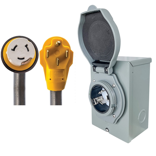 Sportsman Generator Power Inlet Box, 50 Amp, with 30 ft. Extension Cord - PK50