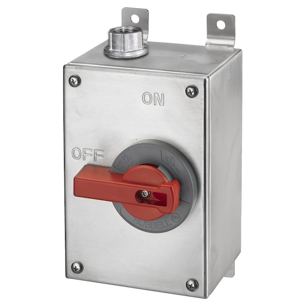 Dispositivo de Cableado Hubbell-Kellems de Grado Industrial, Variador de Frecuencia, Interruptores de Desconexión, Interruptor sin Fusible, Tres Polos, 60A 600V AC, Terminales de Tornillo, Recinto NEMA 4X - HBLDS6SSVFD