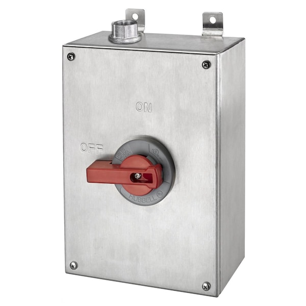 Dispositivo de cableado industrial de Hubbell Wiring Device-Kellems, Variador de frecuencia industrial, Interruptor de desconexión, Interruptor sin fusibles, Tres polos, 100A 600V CA, Terminales de tornillo, NEMA - HBLDS10SSVFD.