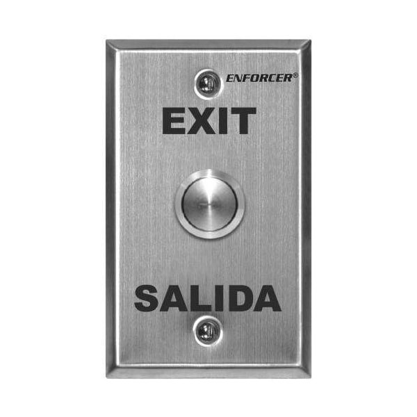 Seco-Larm Vandal-resistant, 1" diameter, stainless-steel momentary pushbutton on stainless-steel si - SLM-SD-7204SGEX1Q