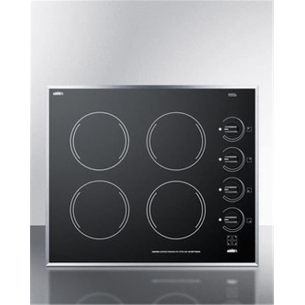 Summit Summit CR424BL 24 in. 4-Burner Electric Cooktop - Smooth Black Ceramic Glass - CR424BL