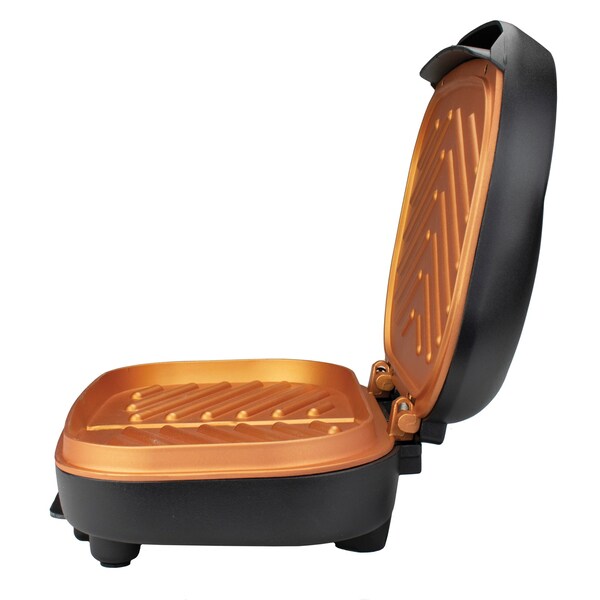 Brentwood Appliances 2-Serving Nonstick 750W Indoor Electric Copper Grill and Panini Press - TS-606BK