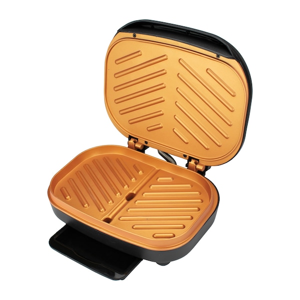 Brentwood Appliances 2-Serving Nonstick 750W Indoor Electric Copper Grill and Panini Press - TS-606BK