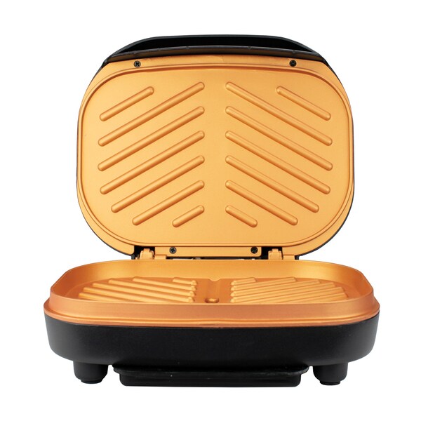 Brentwood Appliances 2-Serving Nonstick 750W Indoor Electric Copper Grill and Panini Press - TS-606BK