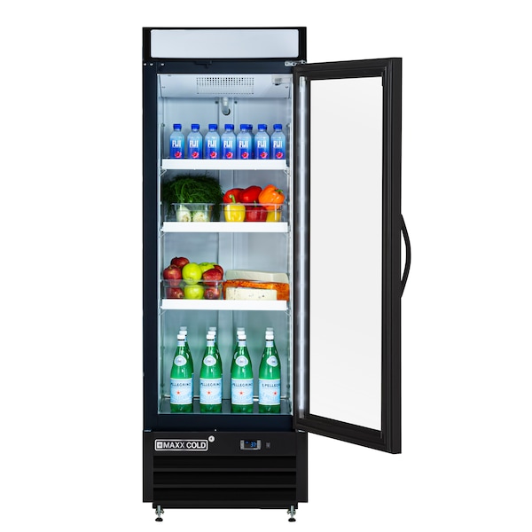 Maxx Cold Refrigerator 12 cu.ft., Single Door, Comm. Merchandiser, Black/Glass - MXM1-16RB