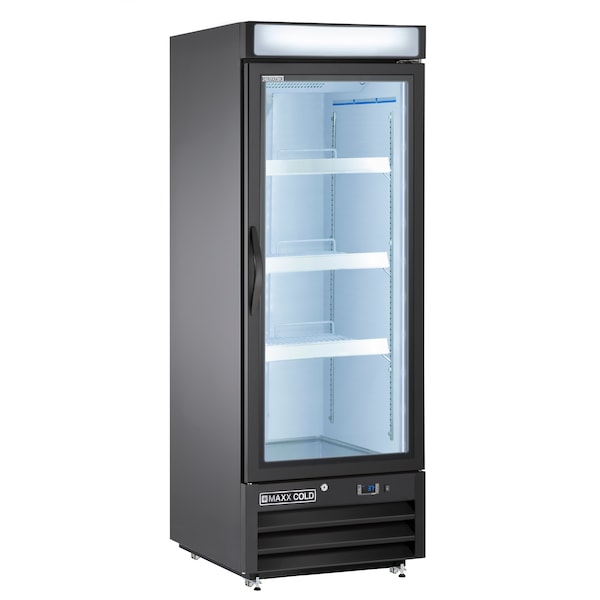 Maxx Cold Refrigerator 12 cu.ft., Single Door, Comm. Merchandiser, Black/Glass - MXM1-16RB