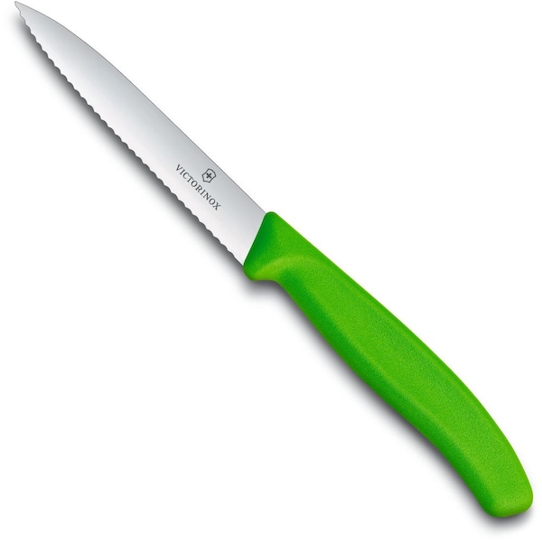 Swiss Army Brands 2024 Kitchen Swiss Classic Paring - Colored 4In Serrated, Spear Point Blade, 5/8In Width - VIC-6.7736.L4