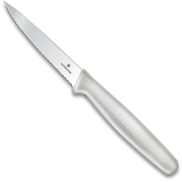 Swiss Army Brands Victorinox 42602 Kitchen White Paring - Small Handle, Spear Point, 30.25In Blade, Serrated Edge - VIC-5.0637.S