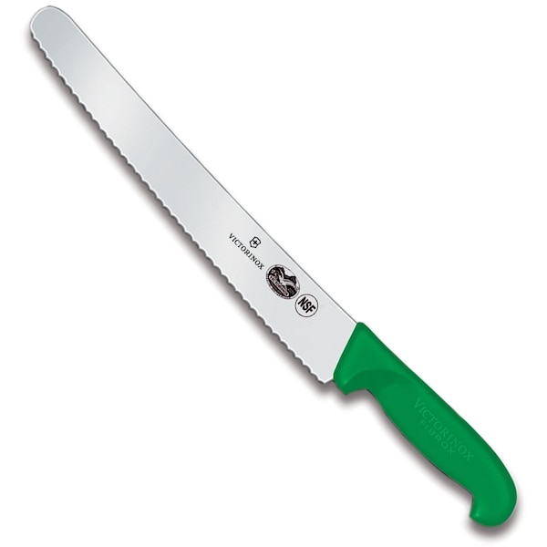 Swiss Army Brands Kitchen Fibrox Pro - Haccp Green Chef'S - Serrated, 100.25In Baker'S Blade - VIC-5.2934.26